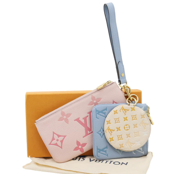 LOUIS VUITTON Trio By The Pool Giant Monogram Empreinte Leather Pouch Pink
