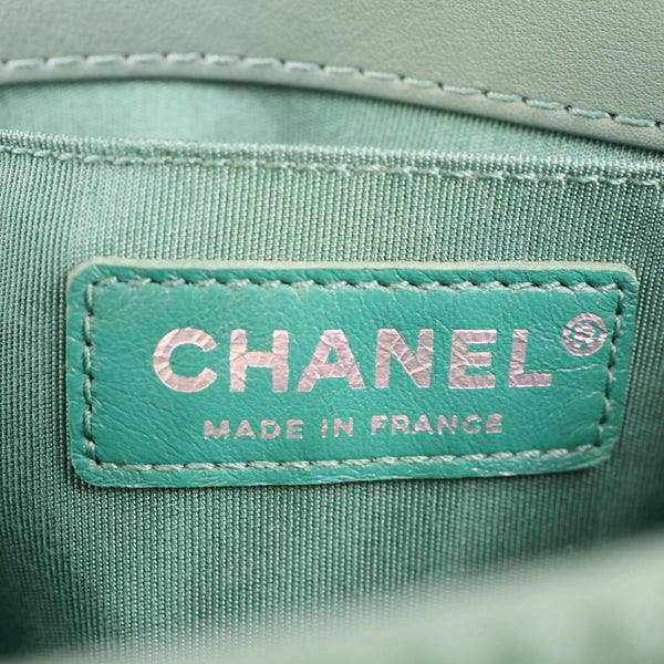 CHANEL Braided Chic Flap Leather Crossbody Bag Green