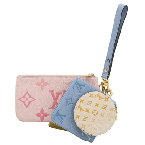 LOUIS VUITTON Trio By The Pool Giant Monogram Empreinte Leather Pouch Pink
