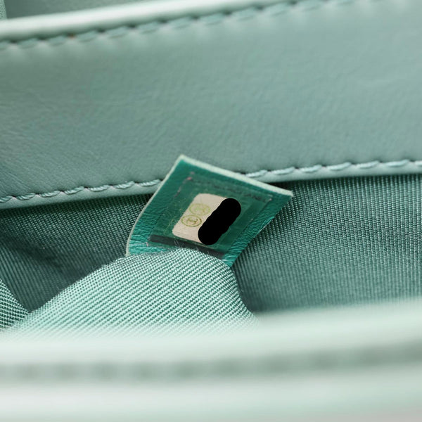 CHANEL Braided Chic Flap Leather Crossbody Bag Green