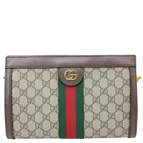 GUCCI GG Ophidia Supreme Canvas Web Chain Shoulder Bag Beige 503877
