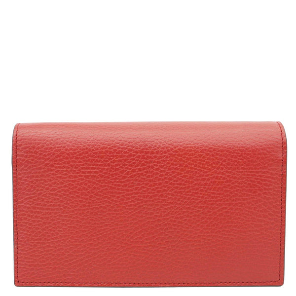 GUCCI Dollar Interlocking G Calfskin Leather Chain Wallet Crossbody Bag Red 510314