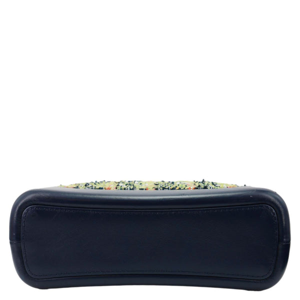 CHANEL Gabrielle Tweed Crossbody Bag Navy Blue