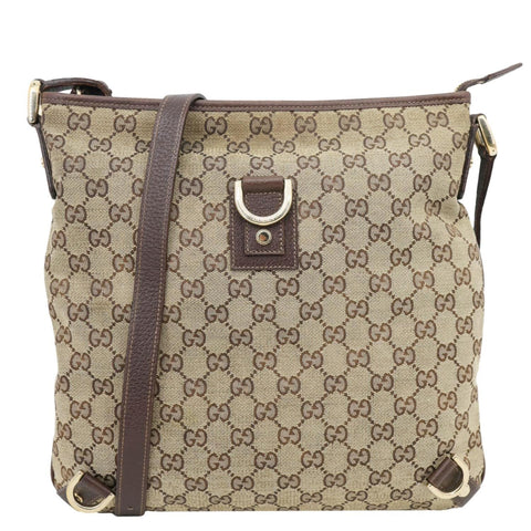 GUCCI Abbey D-Ring GG Canvas Crossbody Bag Beige 131326