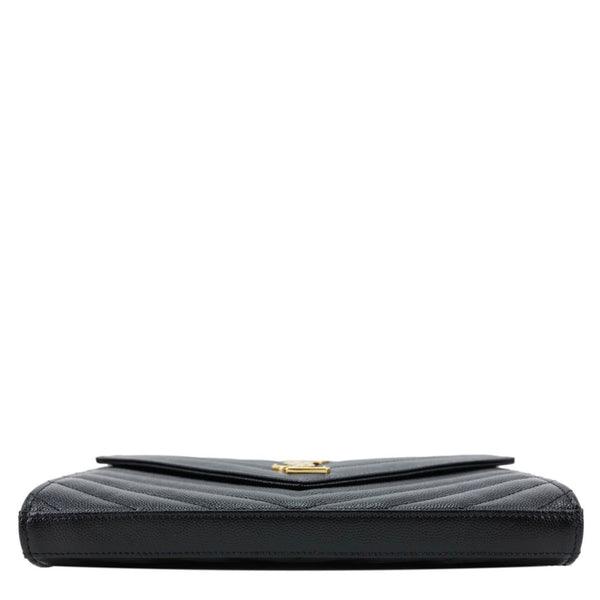 YVES SAINT LAURENT Cassandra Matelasse Grain De Poudre Chain Wallet Black