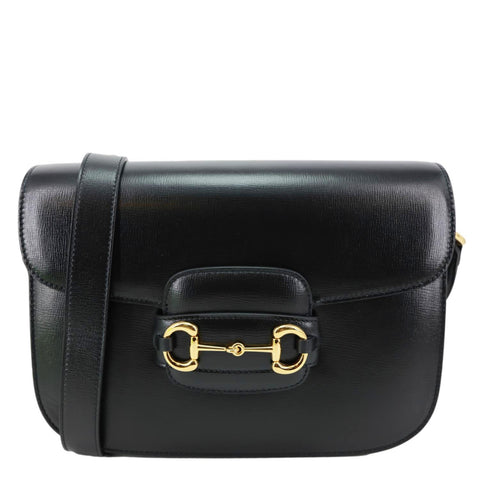 GUCCI Horsebit 1955 Mini Calfskin Leather Shoulder Bag Black 602204