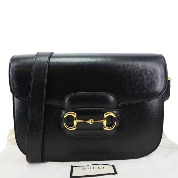 GUCCI Horsebit 1955 Mini Calfskin Leather Shoulder Bag Black 602204