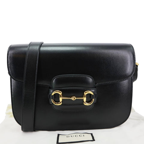 GUCCI Horsebit 1955 Mini Calfskin Leather Shoulder Bag Black 602204