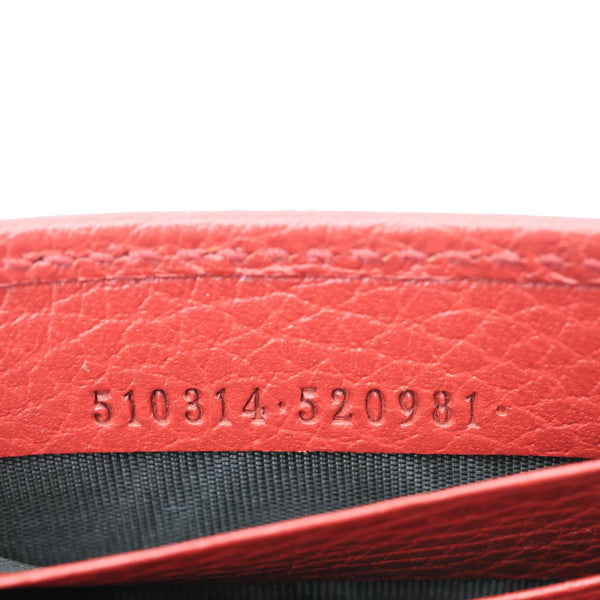 GUCCI Dollar Interlocking G Calfskin Leather Chain Wallet Crossbody Bag Red 510314