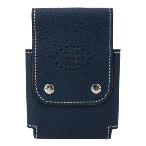 HERMES Leather Deck Of Cards & Case Navy Blue