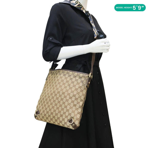 GUCCI Abbey D-Ring GG Canvas Crossbody Bag Beige 131326