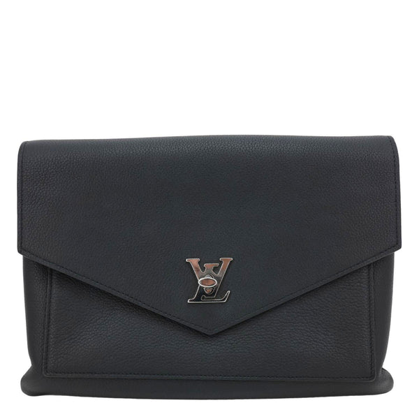 LOUIS VUITTON Mylockme Leather Chain Crossbody Bag Black