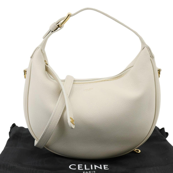 CELINE Teen Lulu Leather Shoulder Bag White