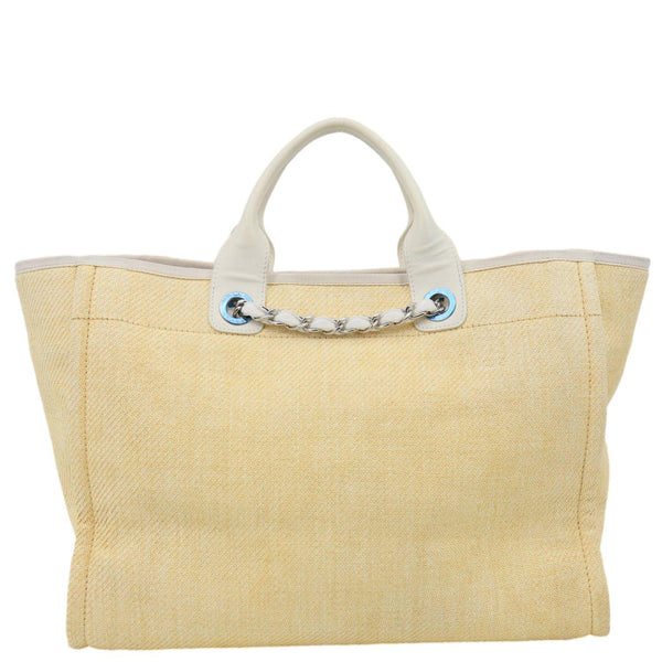 CHANEL Deauville Large Raffia Shopping Tote Bag Beige
