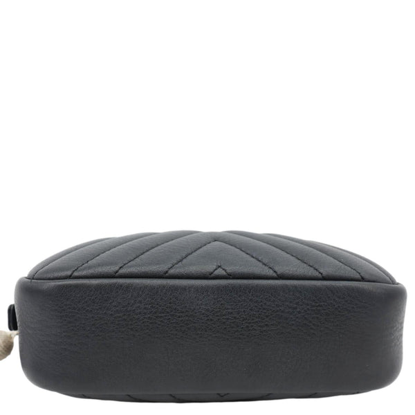 CHANEL CC Tassel Mini Diagonal Chevron Leather Camera Bag Black