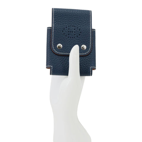 HERMES Leather Deck Of Cards & Case Navy Blue