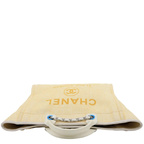 CHANEL Deauville Large Raffia Shopping Tote Bag Beige