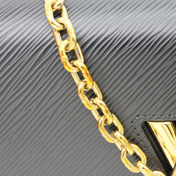 LOUIS VUITTON Twist MM Epi Leather Chain Shoulder Bag Black