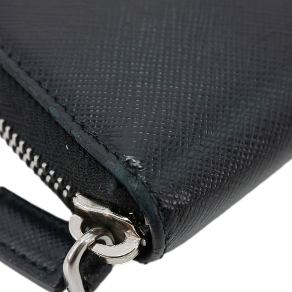 PRADA Saffiano Leather Key Holder Black