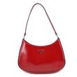 PRADA Cleo Brushed Leather Shoulder Bag Red