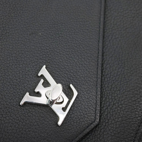 LOUIS VUITTON Mylockme Leather Chain Crossbody Bag Black