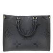 LOUIS VUITTON Onthego MM Giant Monogram Empreinte Shoulder Bag Black