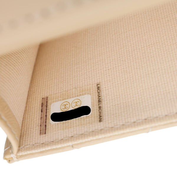 CHANEL 19 Flap Coin Purse Quilted Leather Chain Shoulder Bag Cream