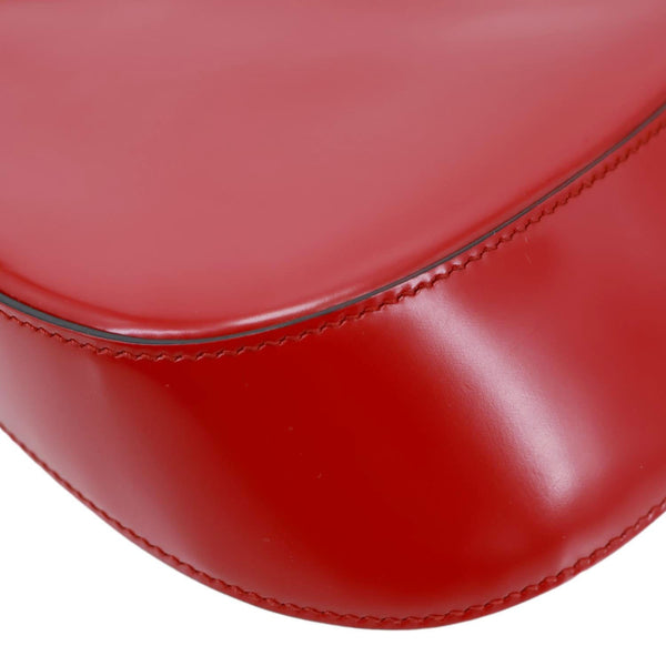 PRADA Cleo Brushed Leather Shoulder Bag Red