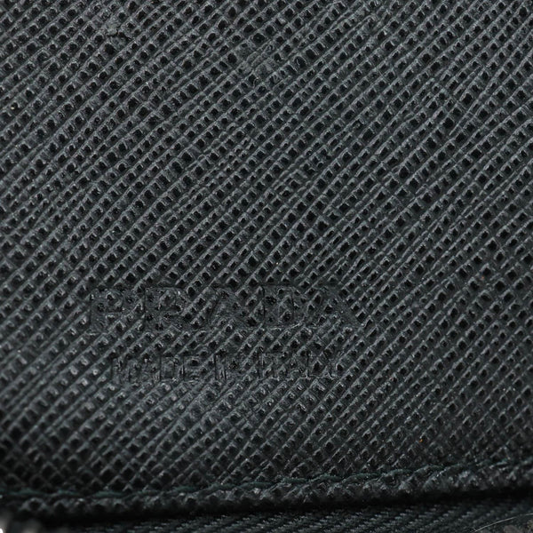PRADA Saffiano Leather Key Holder Black
