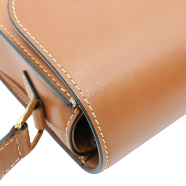 CELINE Triomphe Leather Shoulder Bag Brown