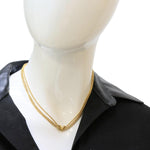 LOUIS VUITTON Essential V Choker Metal Necklace Gold