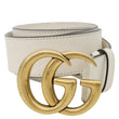 GUCCI Double G buckle Marmont Leather Belt Beige 400593 Size 105/42