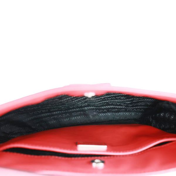 PRADA Cleo Brushed Leather Shoulder Bag Red