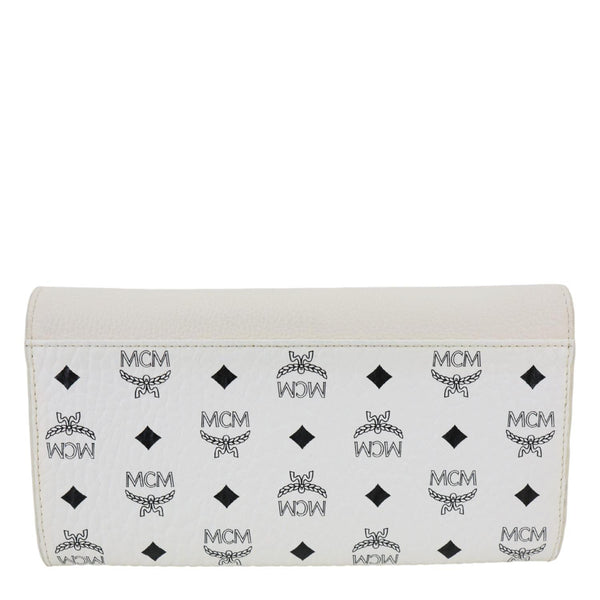MCM Patricia Visetos Canvas Wallet On Chain White