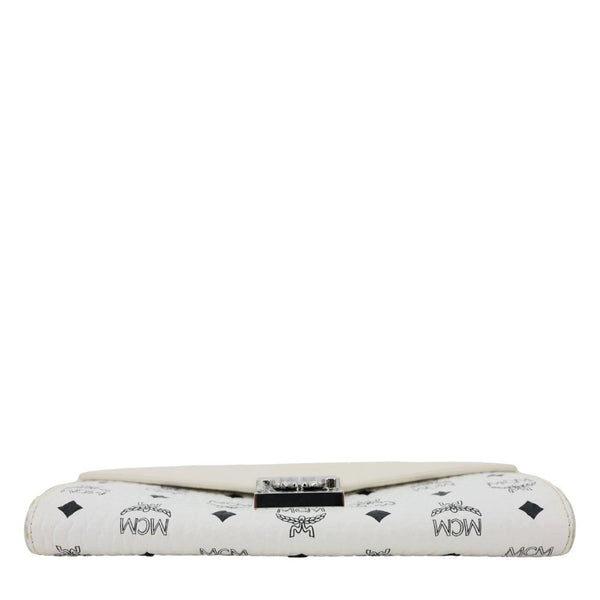 MCM Patricia Visetos Canvas Wallet On Chain White
