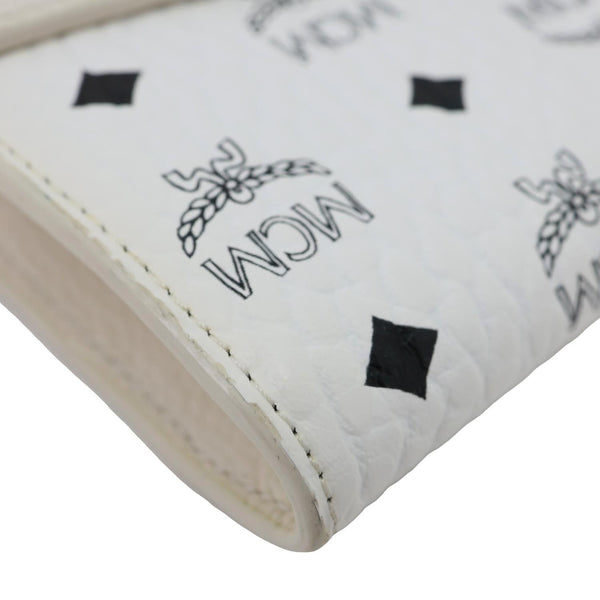MCM Patricia Visetos Canvas Wallet On Chain White
