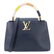 LOUIS VUITTON Capucines PM Taurillon Leather Shoulder Bag Navy Blue