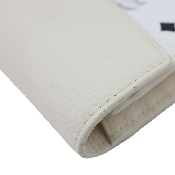 MCM Patricia Visetos Canvas Wallet On Chain White