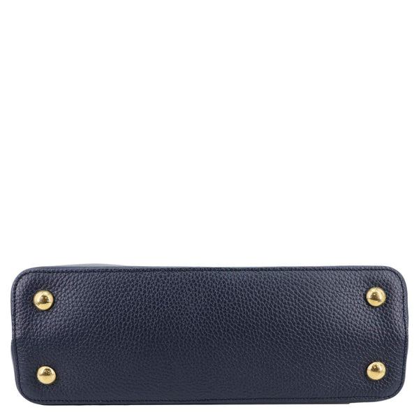 LOUIS VUITTON Capucines PM Taurillon Leather Shoulder Bag Navy Blue