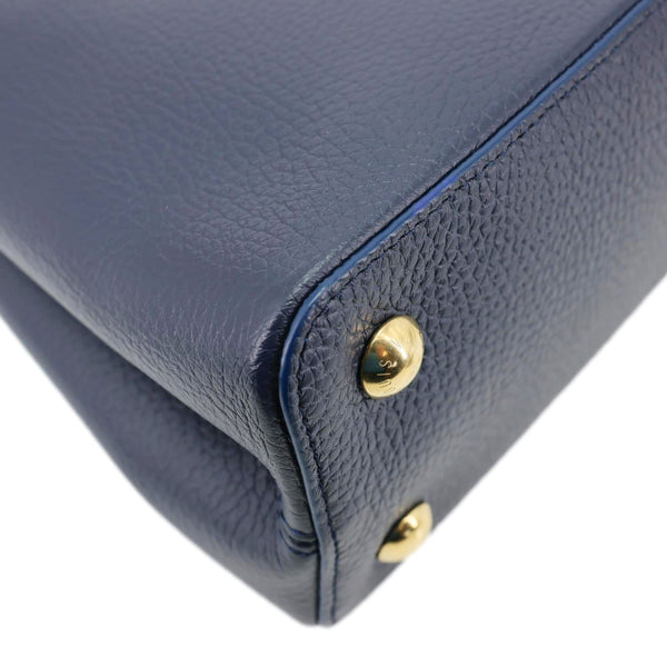 LOUIS VUITTON Capucines PM Taurillon Leather Shoulder Bag Navy Blue