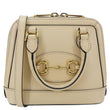 GUCCI Horsebit 1955 Mini Leather Top Handle Crossbody Bag Cream 640716
