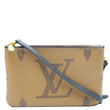 LOUIS VUITTON Double Zip Pochette Monogram Reverse Canvas Crossbody Bag Brown