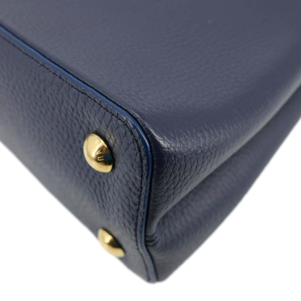 LOUIS VUITTON Capucines PM Taurillon Leather Shoulder Bag Navy Blue