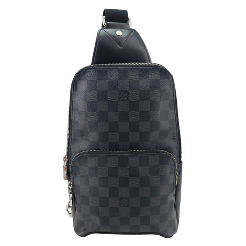LOUIS VUITTON Avenue Sling Damier Graphite Backpack Bag Black