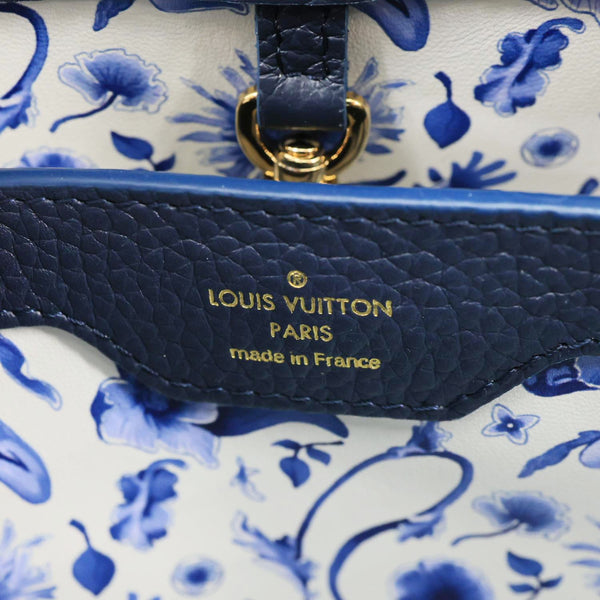 LOUIS VUITTON Capucines PM Taurillon Leather Shoulder Bag Navy Blue