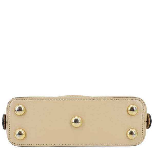 GUCCI Horsebit 1955 Mini Leather Top Handle Crossbody Bag Cream 640716