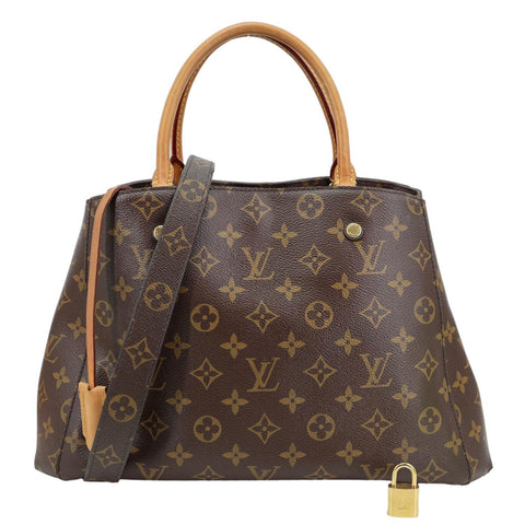 LOUIS VUITTON Montaigne MM Monogram Canvas Shoulder Bag Brown