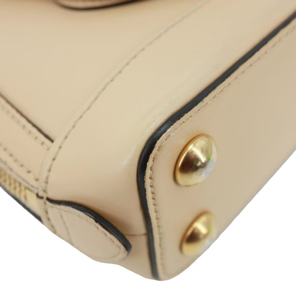 GUCCI Horsebit 1955 Mini Leather Top Handle Crossbody Bag Cream 640716
