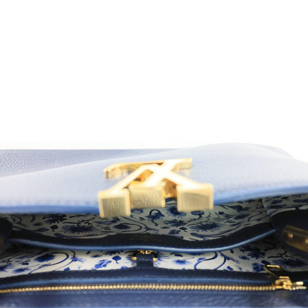 LOUIS VUITTON Capucines PM Taurillon Leather Shoulder Bag Navy Blue