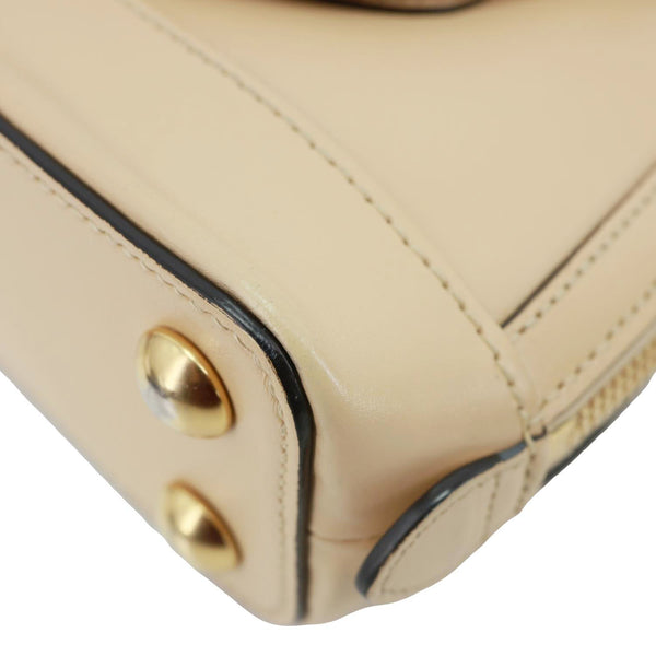 GUCCI Horsebit 1955 Mini Leather Top Handle Crossbody Bag Cream 640716